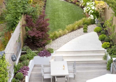 Back garden design in Friern Road, Dulwich, 12 Aerial view of garden from back of house
