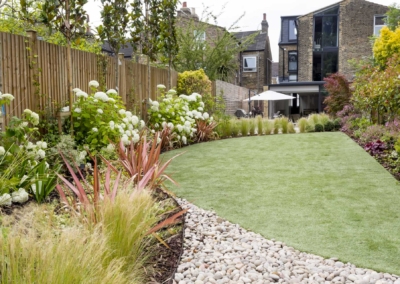 Back garden design in Friern Road, Dulwich, 9 Lawn and herbaceous borders