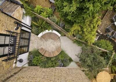 Garden design in Elmwood Rd, 4 Aerial view of garden