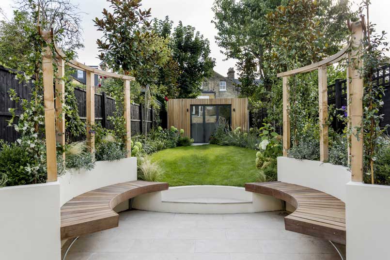 Back garden design in Crescent Lane, Clapham