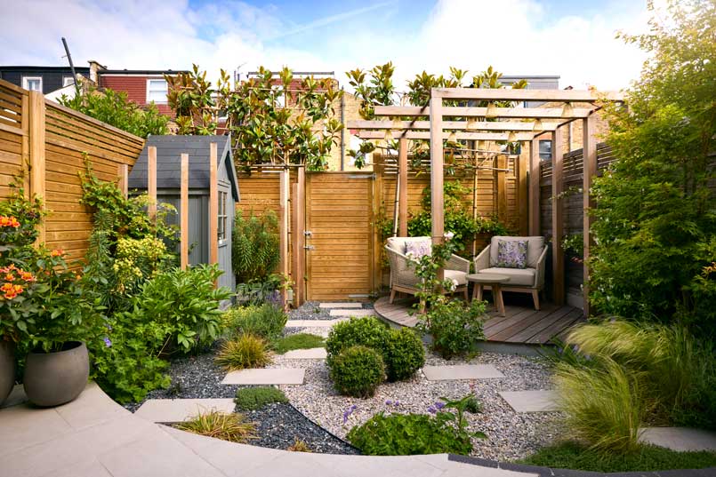 Back garden design, Stroud Road, Wimbledon
