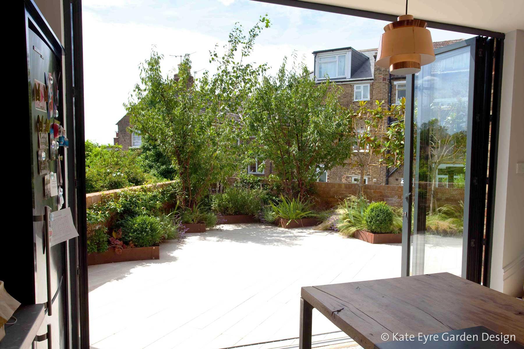 Patio in garden design in Crystal Palace, London